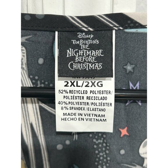 Disney NWT Nightmare Before Christmas Scrub Top SZ XXL - Picture 6 of 10